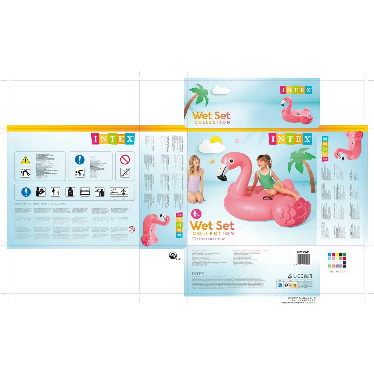 Inflatable Flamingo Intex Pink 14,7 x 9,4 x 14 cm (4 Units)