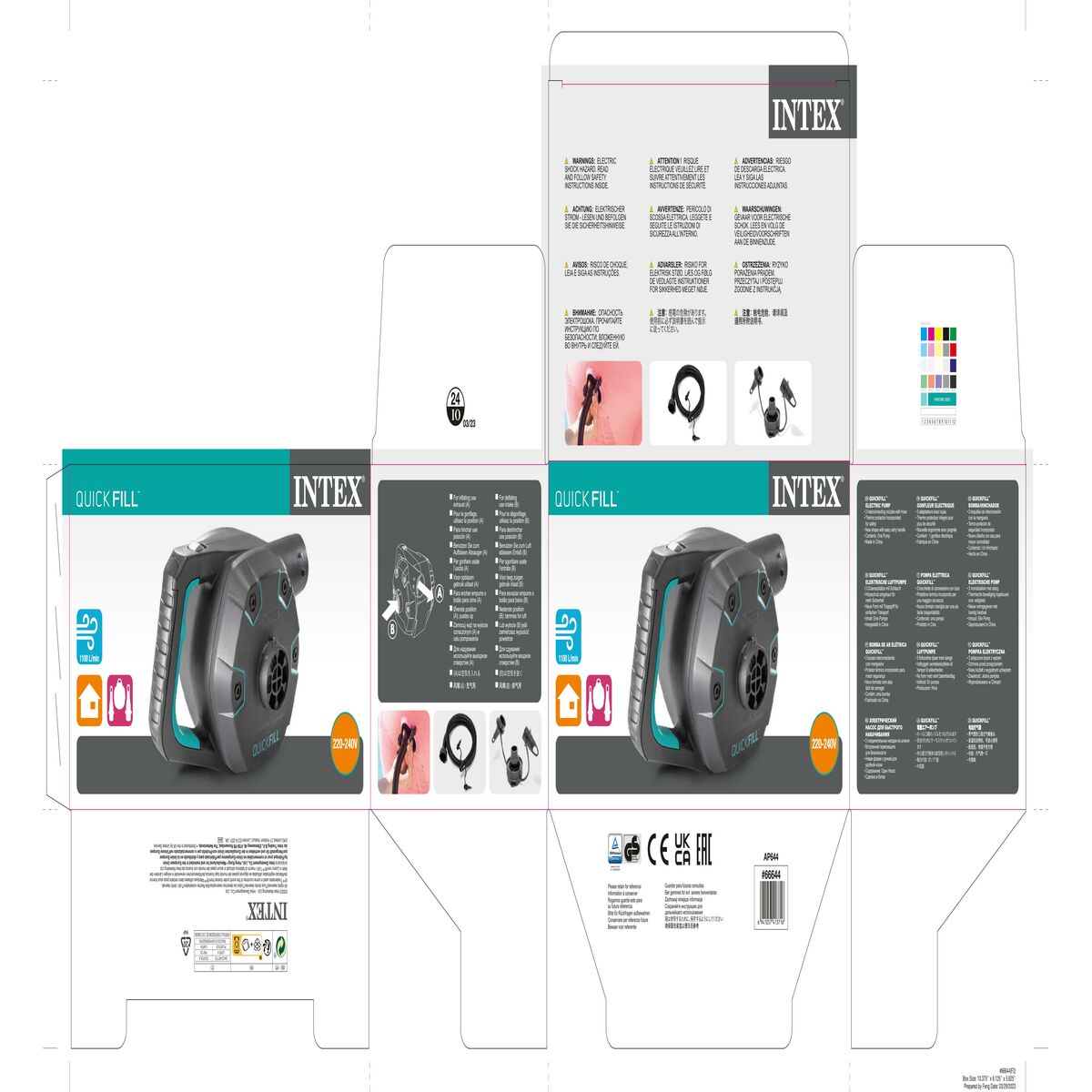 Electric Air Pump Intex Quick Fill Invertible 220-240 V 4 Units