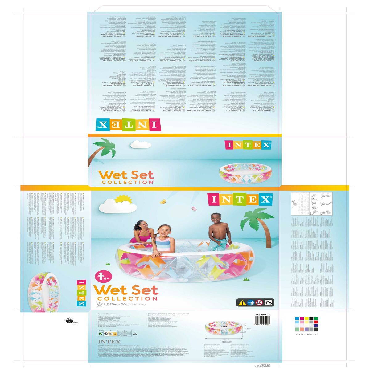 Inflatable pool Intex 840 L 229 x 56 x 229 cm (2 Units)