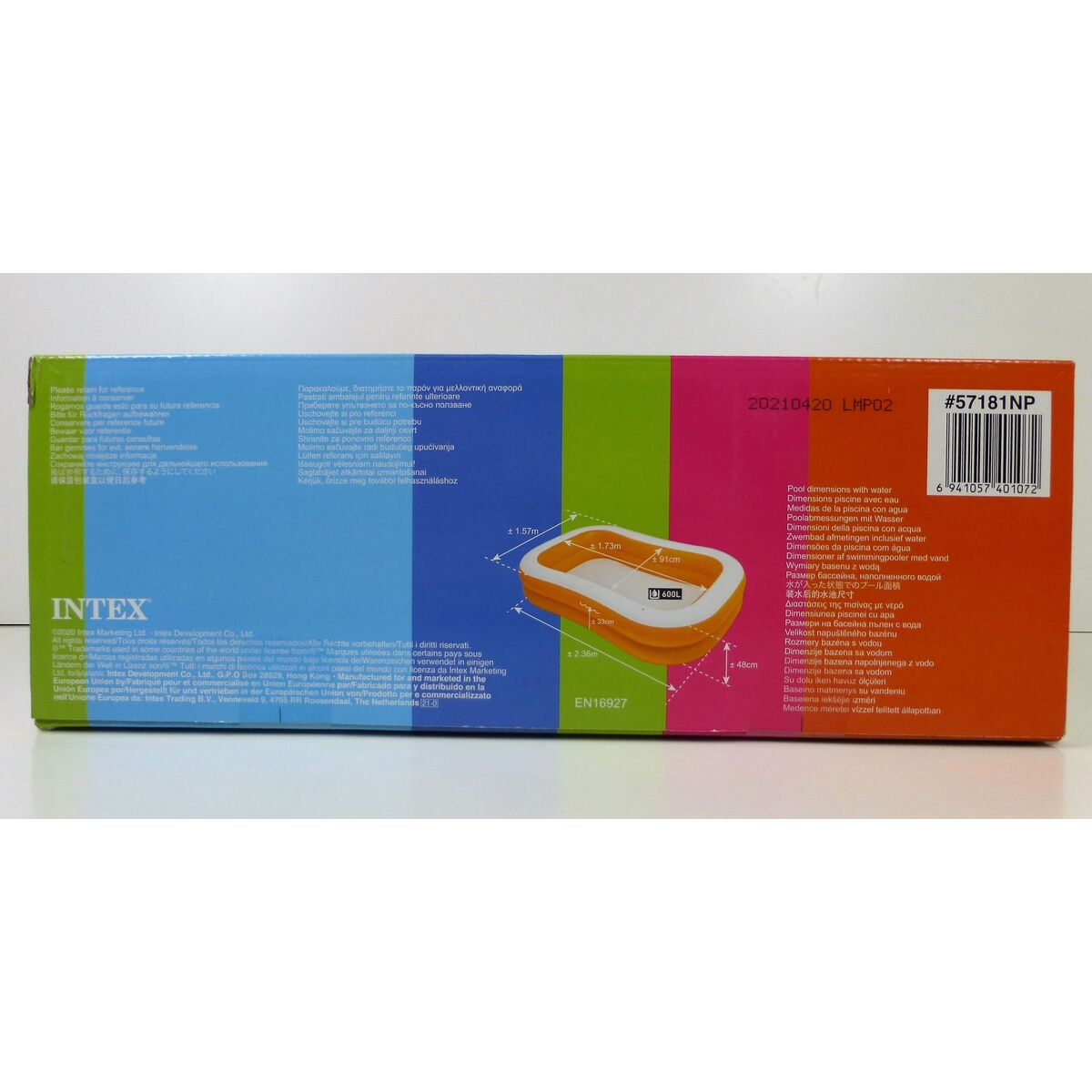 Inflatable pool Intex Mandarin Orange 600 L 229 x 48 x 152 cm (3 Units)