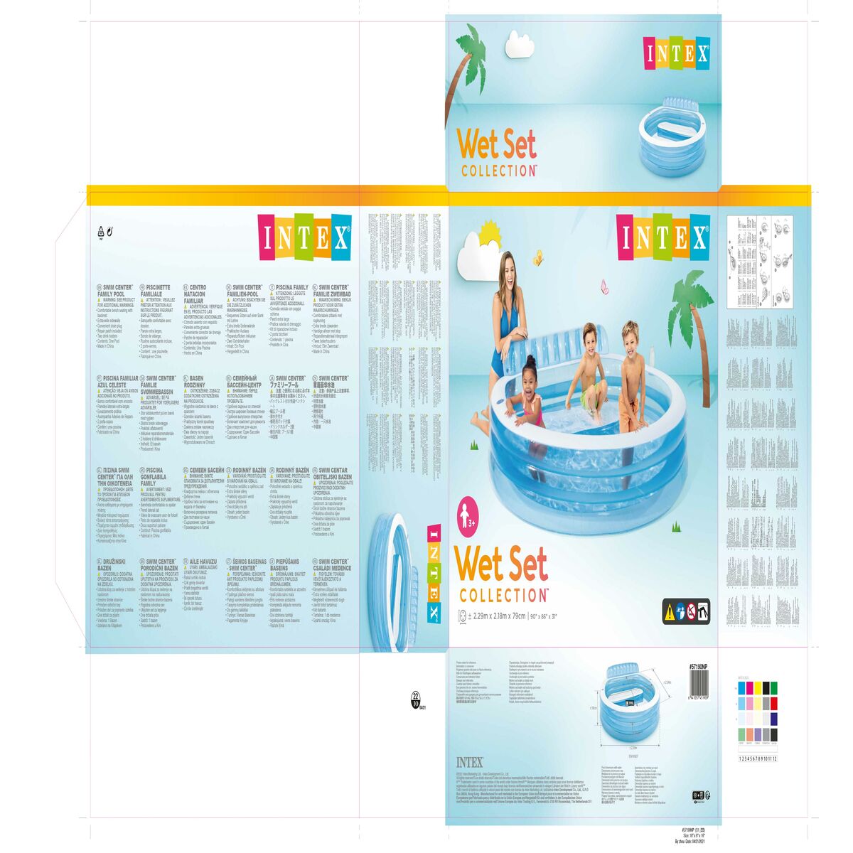 Inflatable pool Intex Armchair Blue White 590 L 229 x 79 x 218 cm (2 Units)