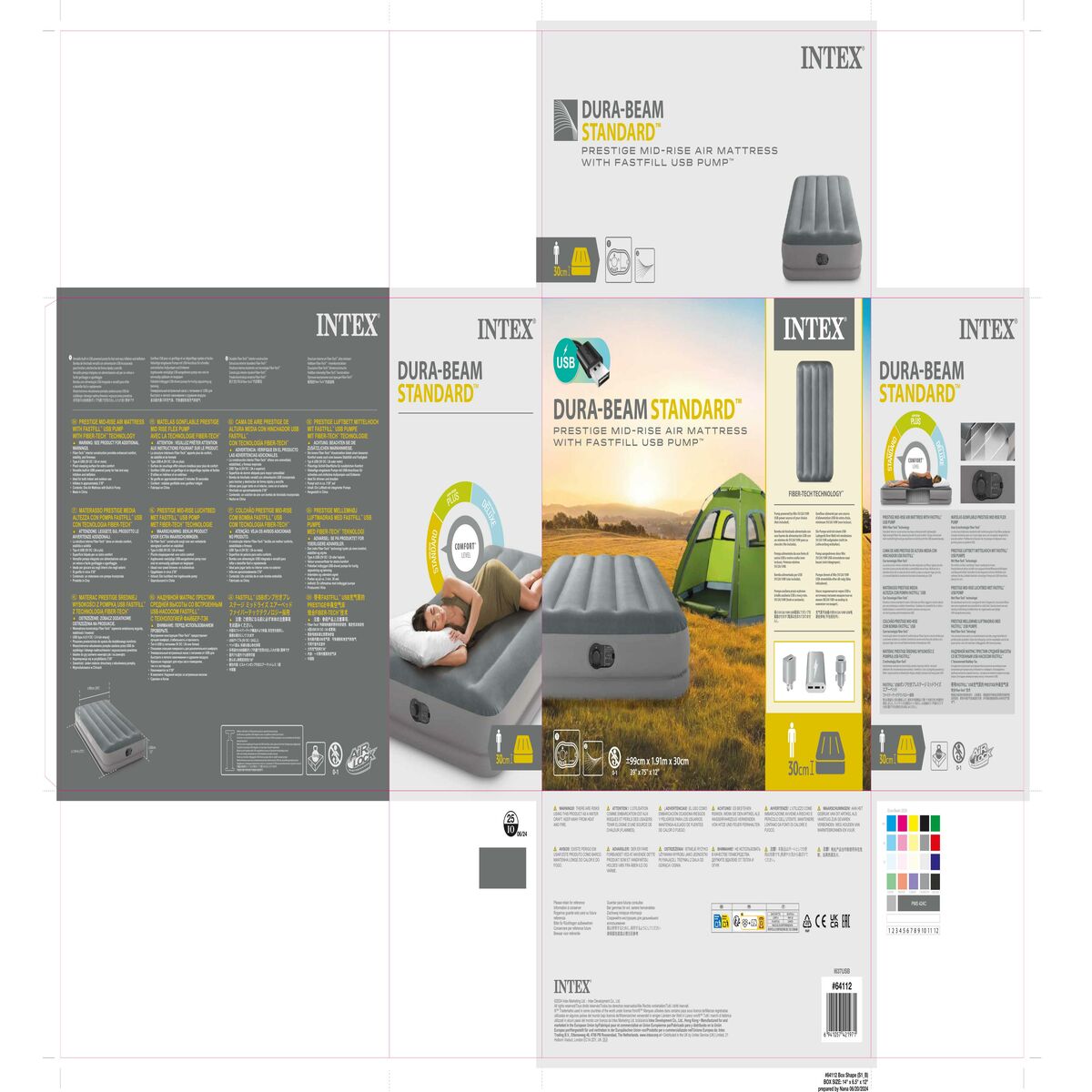 Air Bed Intex PRESTIGE 191 x 99 x 30 cm 99 x 30 x 191 cm (3 Units)