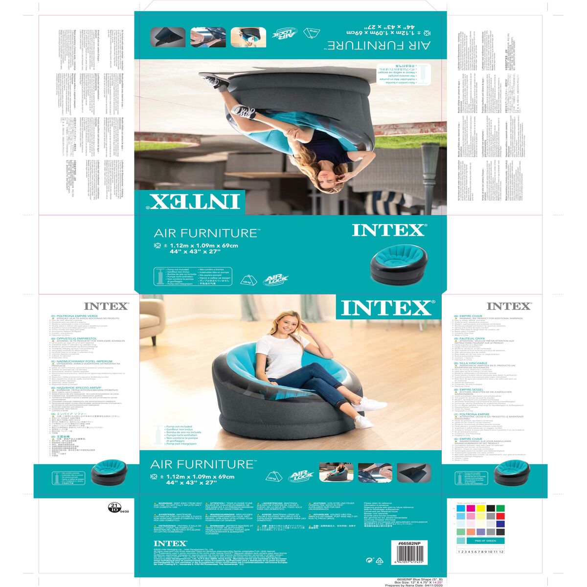 Inflatable Armchair Intex EMPIRE 112 x 69 x 109 cm (3 Units)