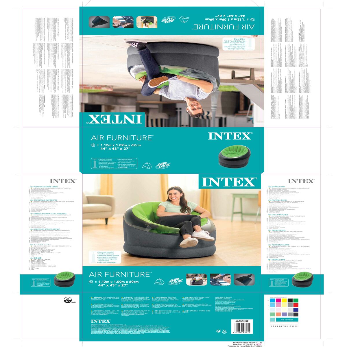 Inflatable Armchair Intex EMPIRE 112 x 69 x 109 cm (3 Units)