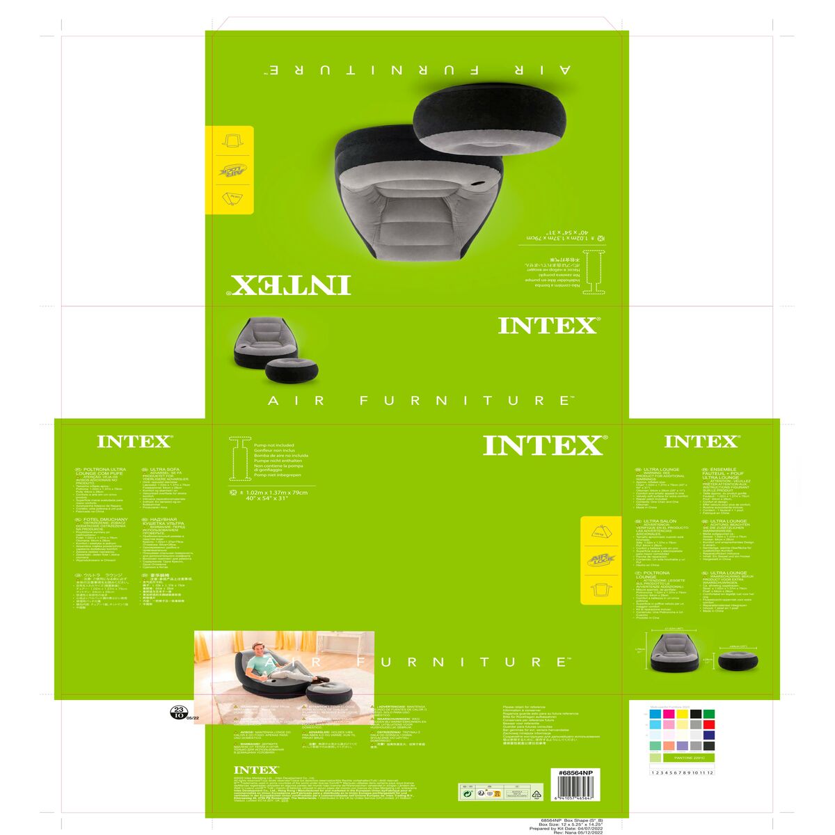 Inflatable Armchair Intex ULTRA LOUNGE 99 x 76 x 130 cm (4 Units)