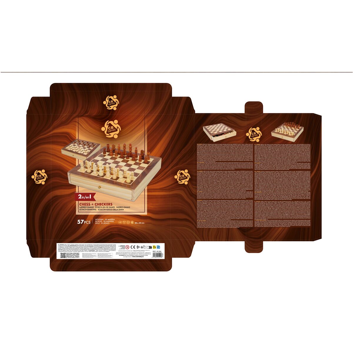 Chess and Checkers Board CB Games Wood Drawer (4 Units)