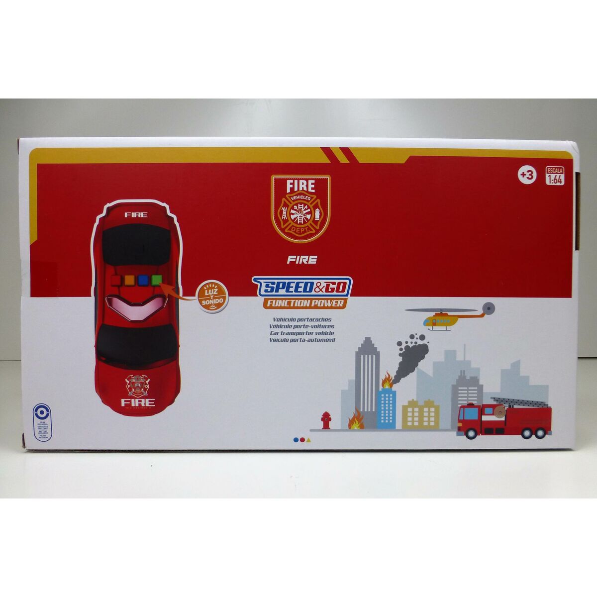 Vehicle Playset Speed & Go 30 x 9,5 x 13 cm Fireman Light Sound 4 Units