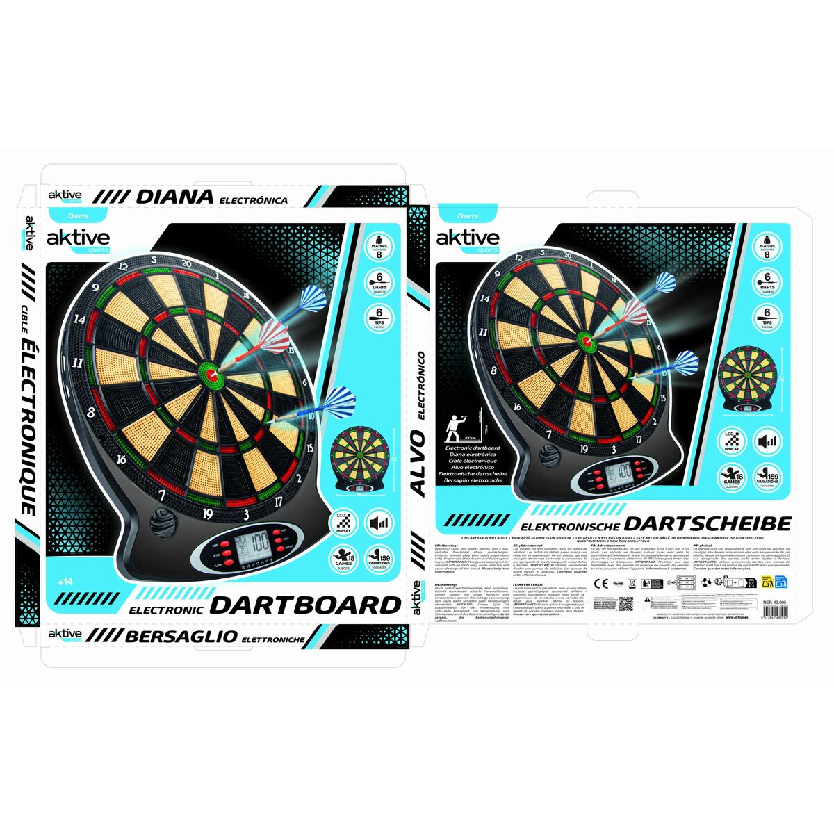 Electronic Dartboard Colorbaby 38 x 43 x 2 cm (4 Units)