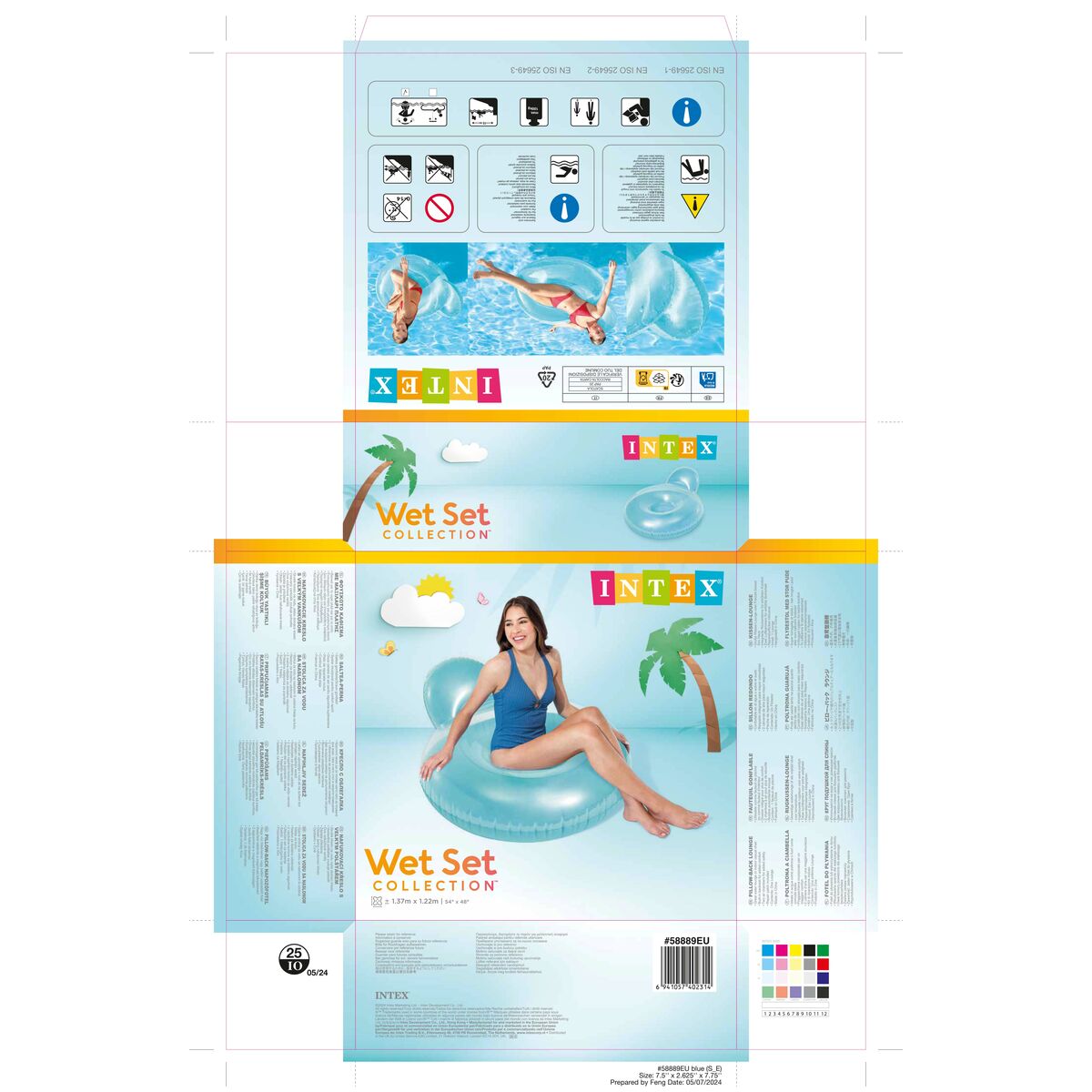 Inflatable Chair for Pool Intex Circular 137 x 122 cm