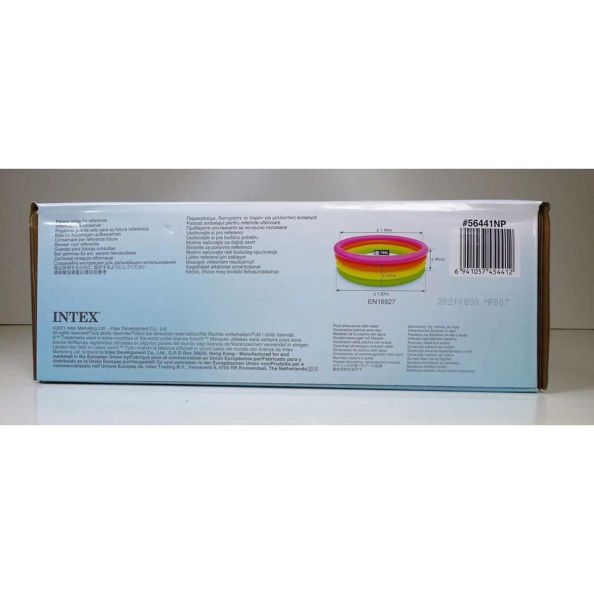 Inflatable Paddling Pool for Children Intex Sunset Rings 780 L 168 x 46 x 168 cm (6 Units)