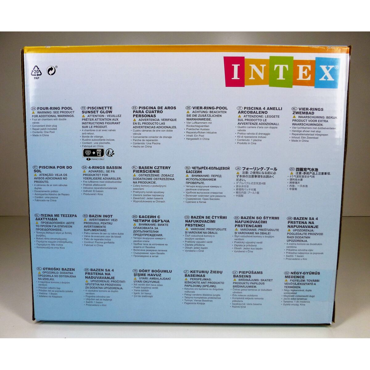 Inflatable Paddling Pool for Children Intex Sunset Rings 780 L 168 x 46 x 168 cm (6 Units)