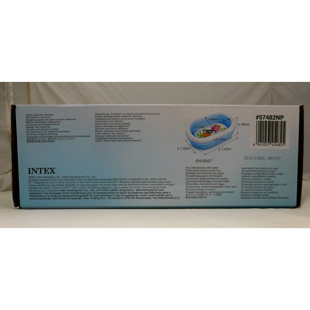 Inflatable Paddling Pool for Children Intex Oval Blue White 230 L 163 x 46 x 107 cm (6 Units)