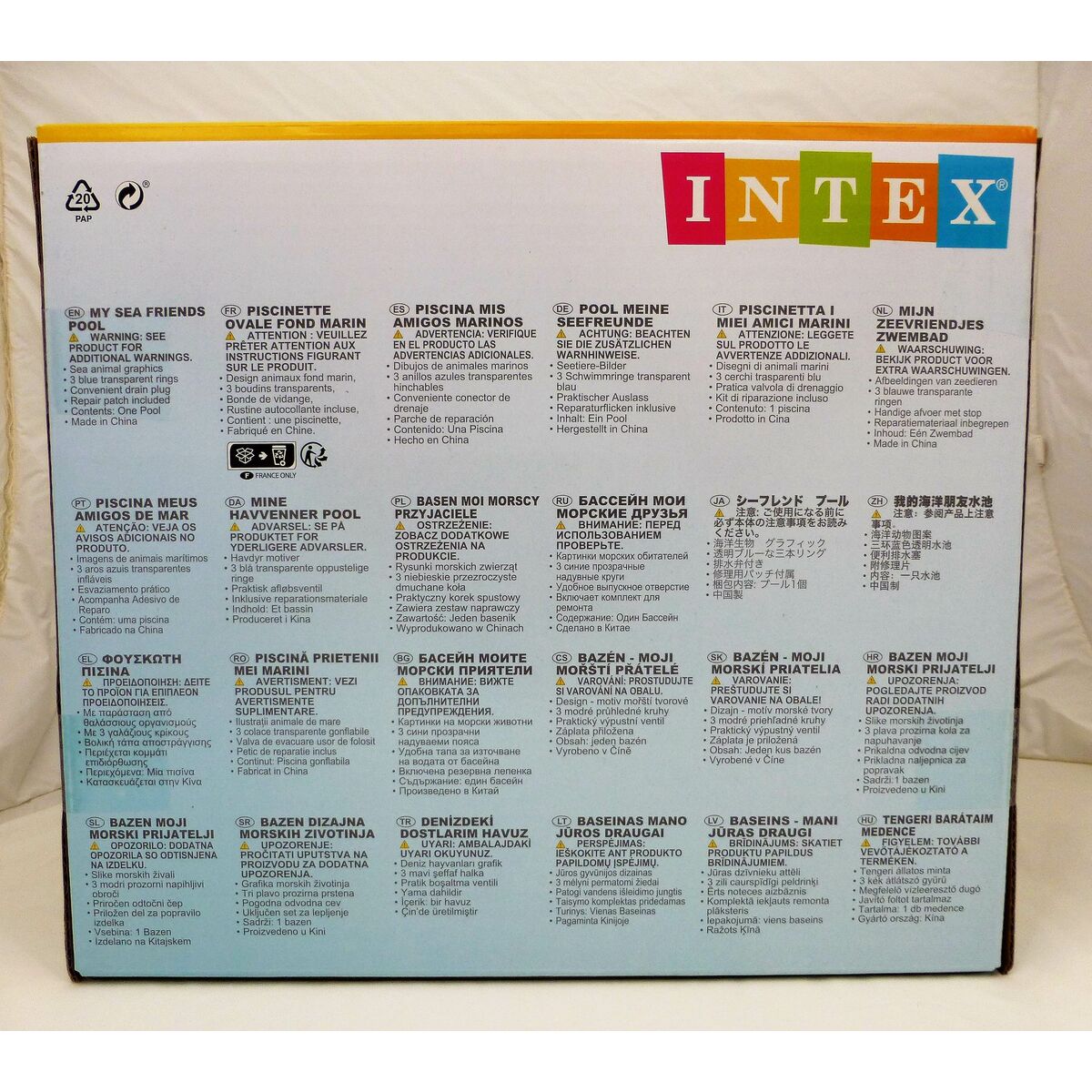 Inflatable Paddling Pool for Children Intex Oval Blue White 230 L 163 x 46 x 107 cm (6 Units)