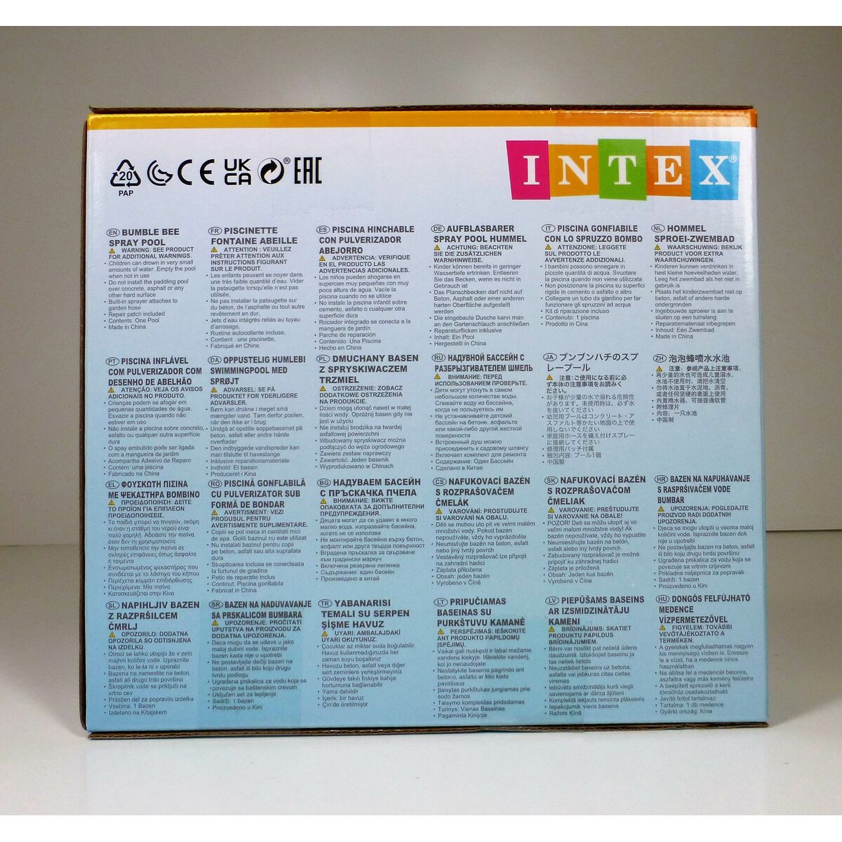 Inflatable Paddling Pool for Children Intex Bee 56 L 127 x 102 x 28 cm (6 Units)