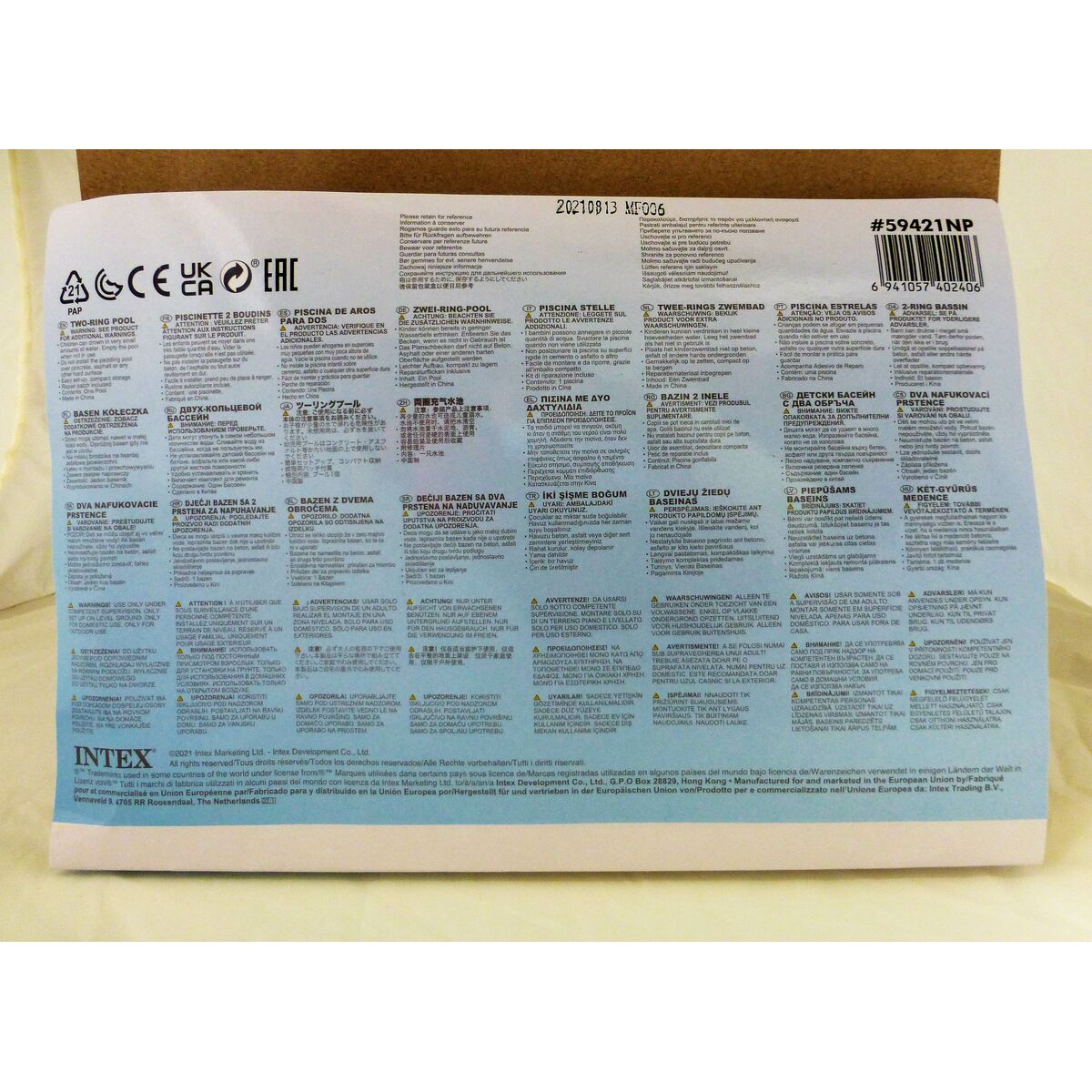 Inflatable Paddling Pool for Children Intex Tropical Rings 150 l 122 x 25 cm (12 Units)