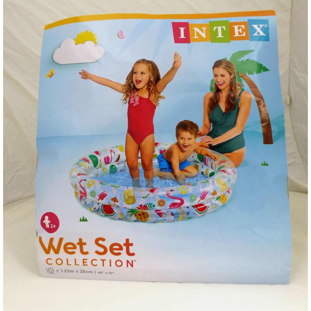 Inflatable Paddling Pool for Children Intex Tropical Rings 150 l 122 x 25 cm (12 Units)