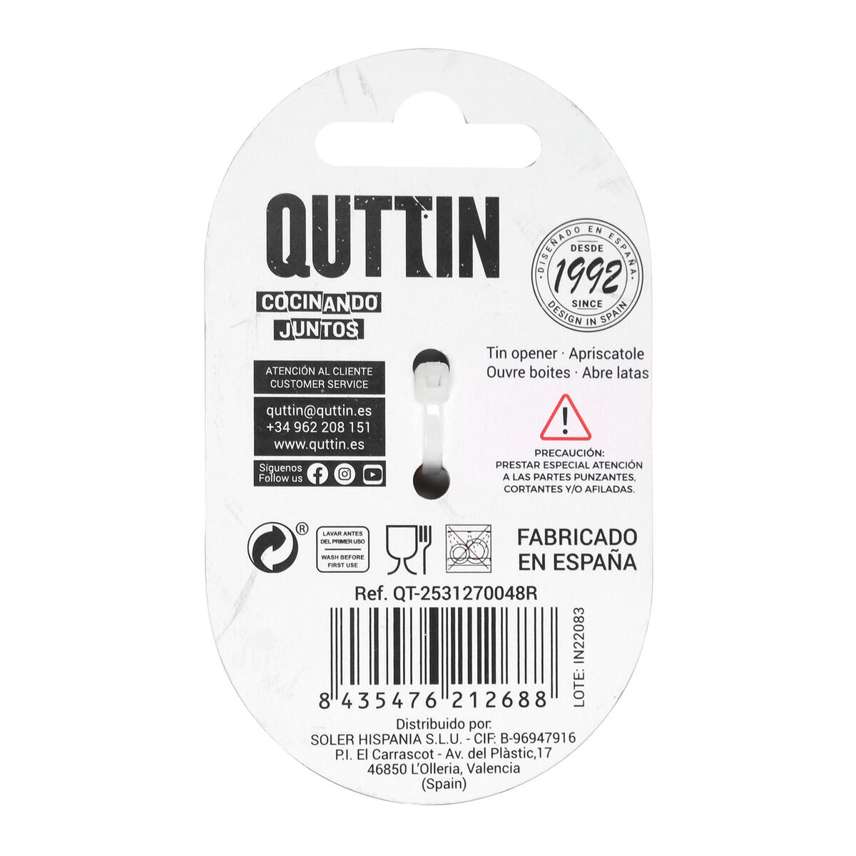 Tin opener Quttin Red Butterfly Foldable 7 x 4 x 0,3 cm (24 Units)