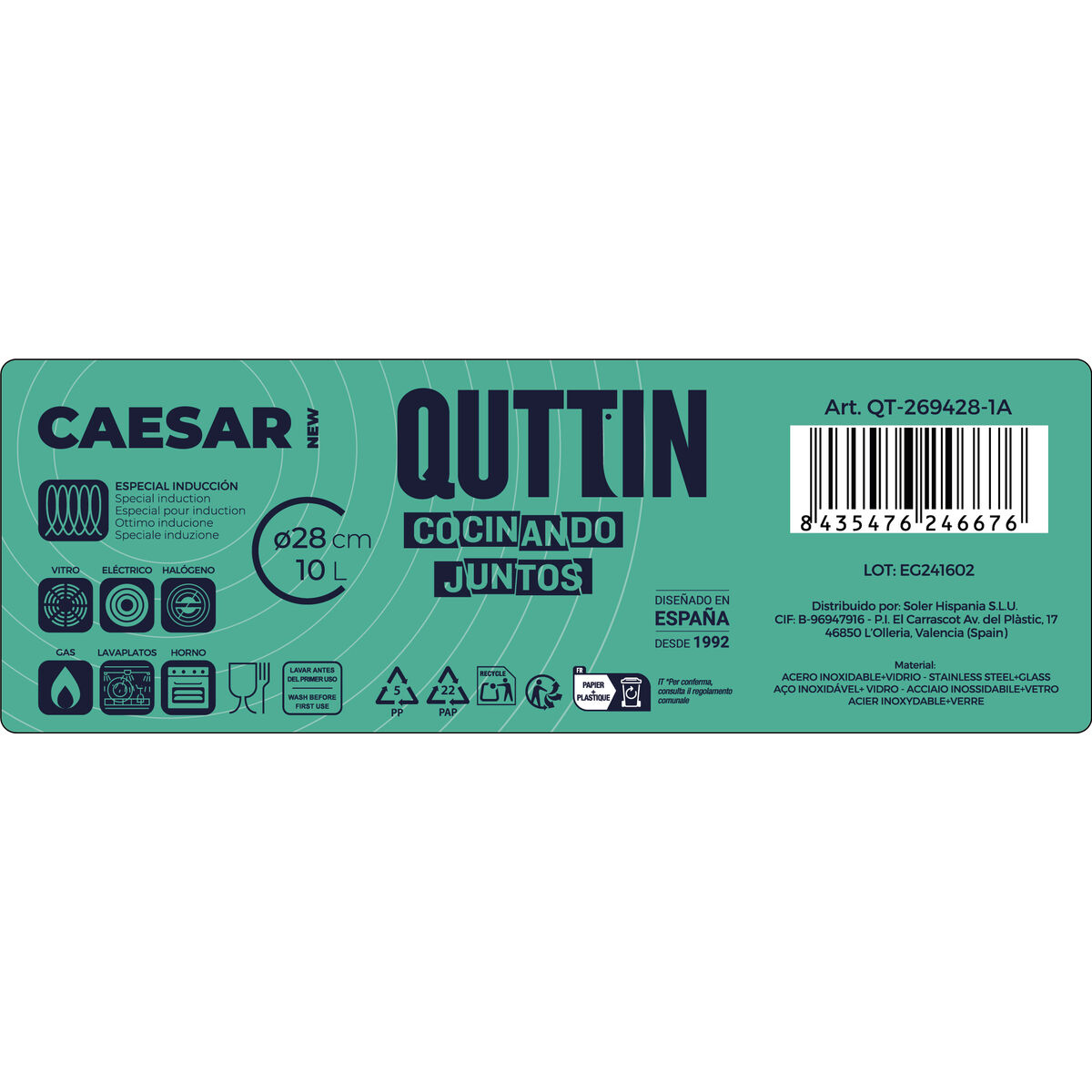 Pan Quttin 139513 10 L Steel (2 Units) (ø 28 x 16,5 cm)