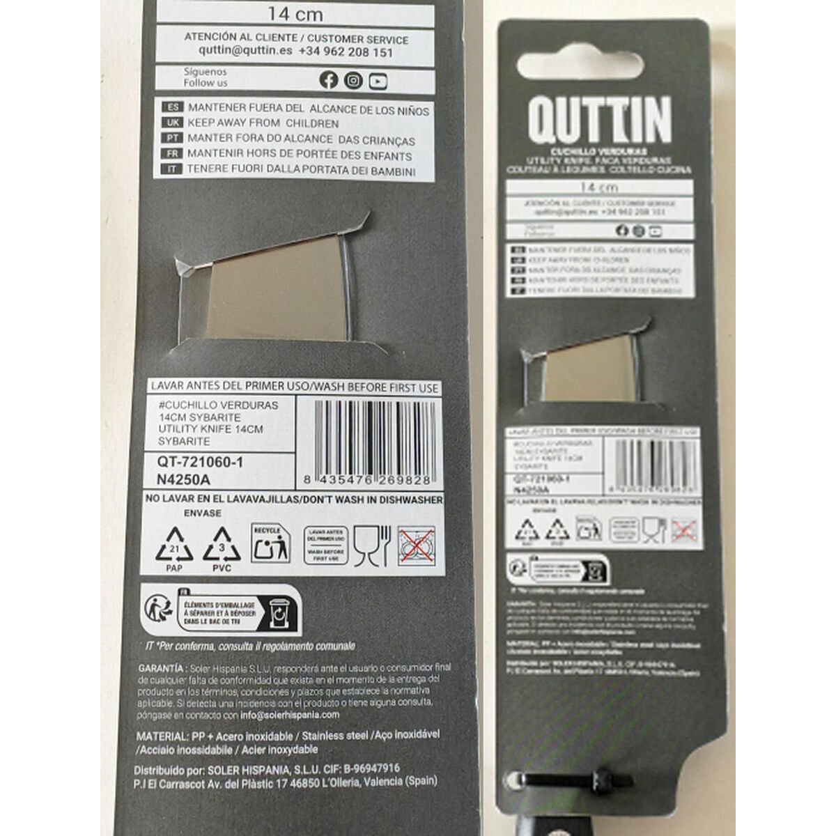 Shredding Knife Quttin Sybarite 14 cm 1,8 mm (8 Units)