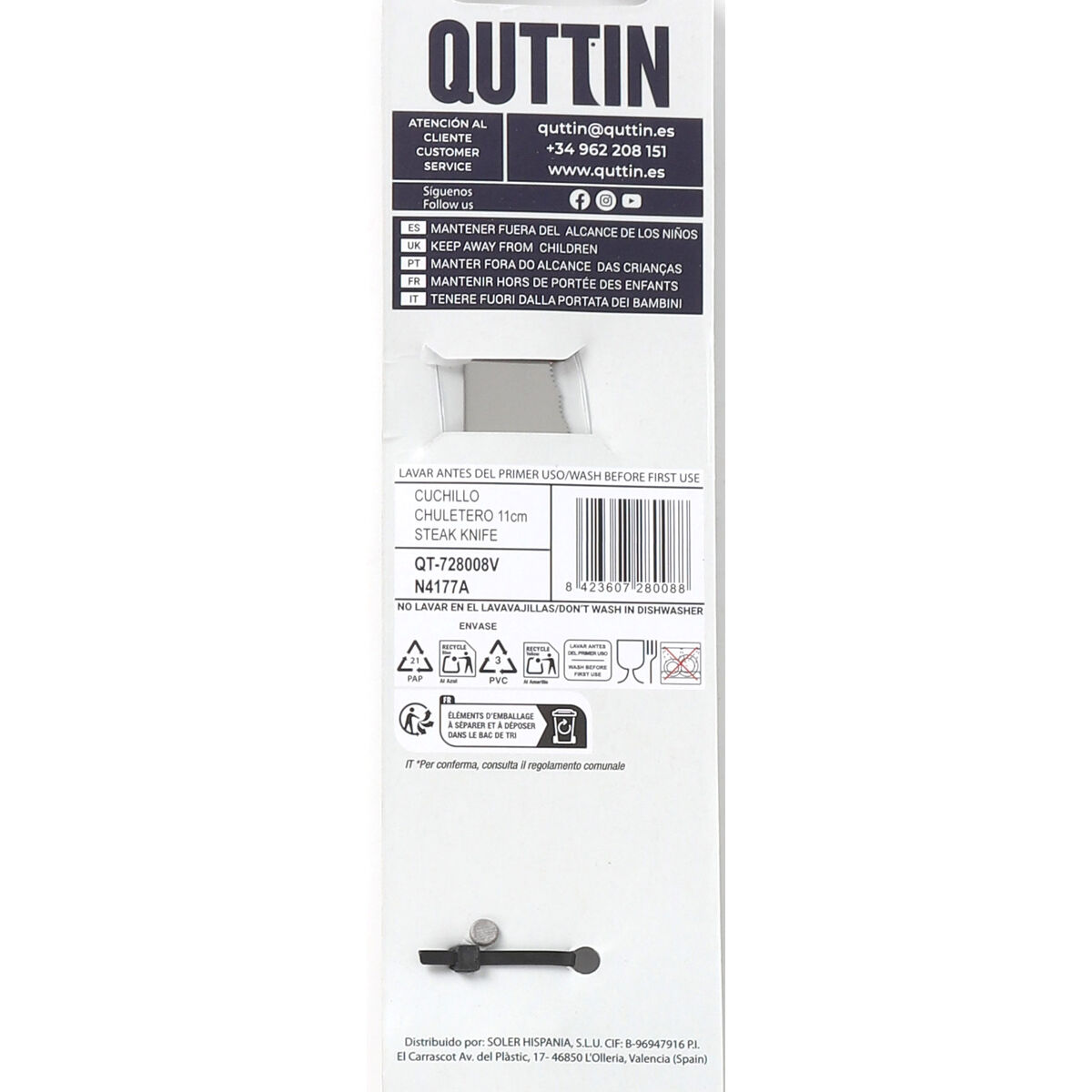 Knife for Chops Quttin Packwood Wood (36 Units)