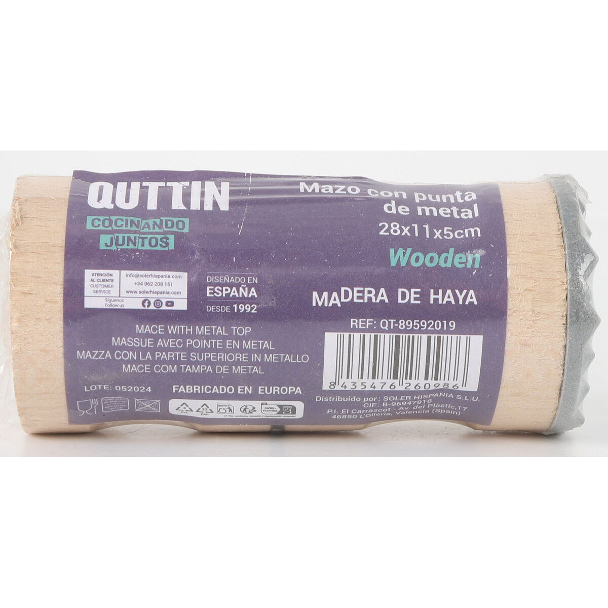 Kitchen Hammer Quttin Quttin Metal beech wood 26 x 11 x 5 cm