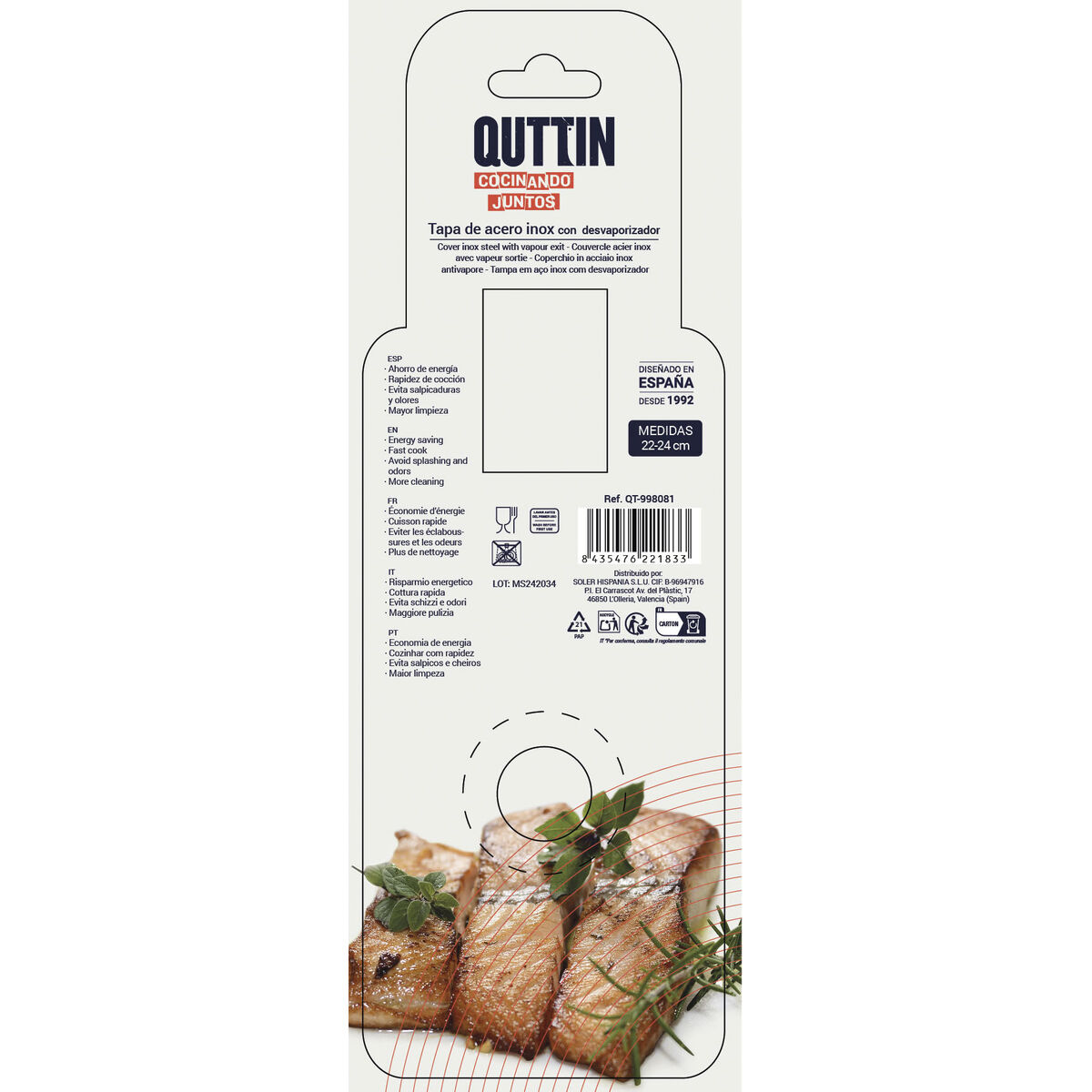 Frying Pan Lid Quttin 53555 Stainless steel