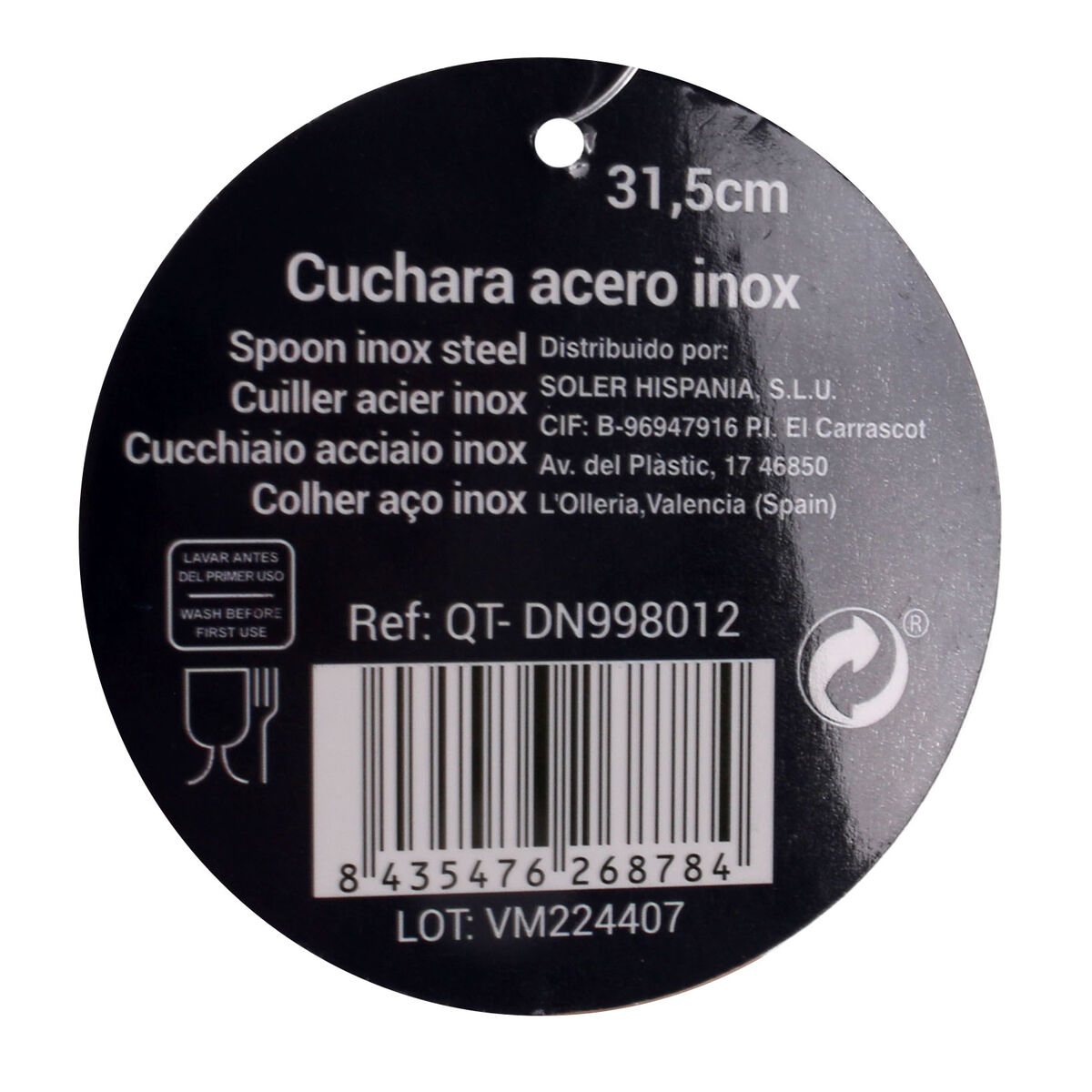 Ladle Quttin    Stainless steel 31,5 x 7,2 cm (18 Units)