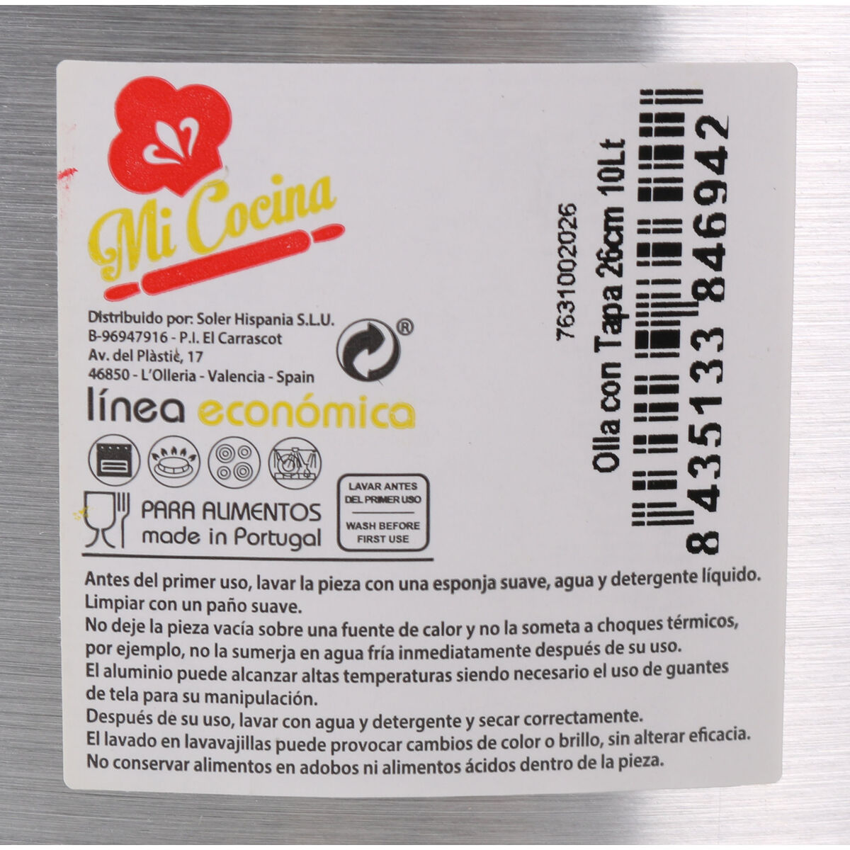 Casserole with Lid Aluminium 33 x 28 x 24 cm (4 Units)