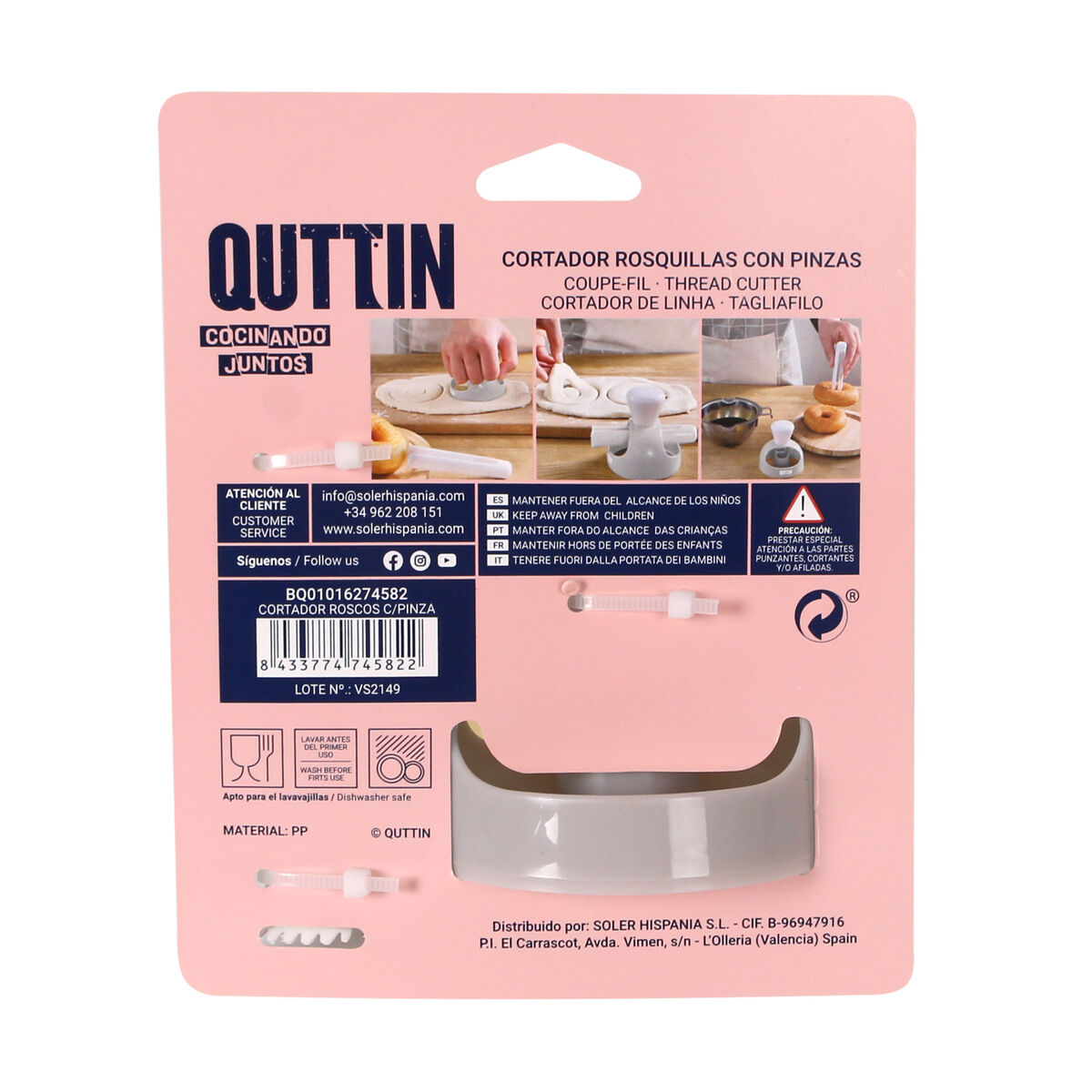 Pastry Cutter Quttin 8 x 8,5 cm (12 Units)