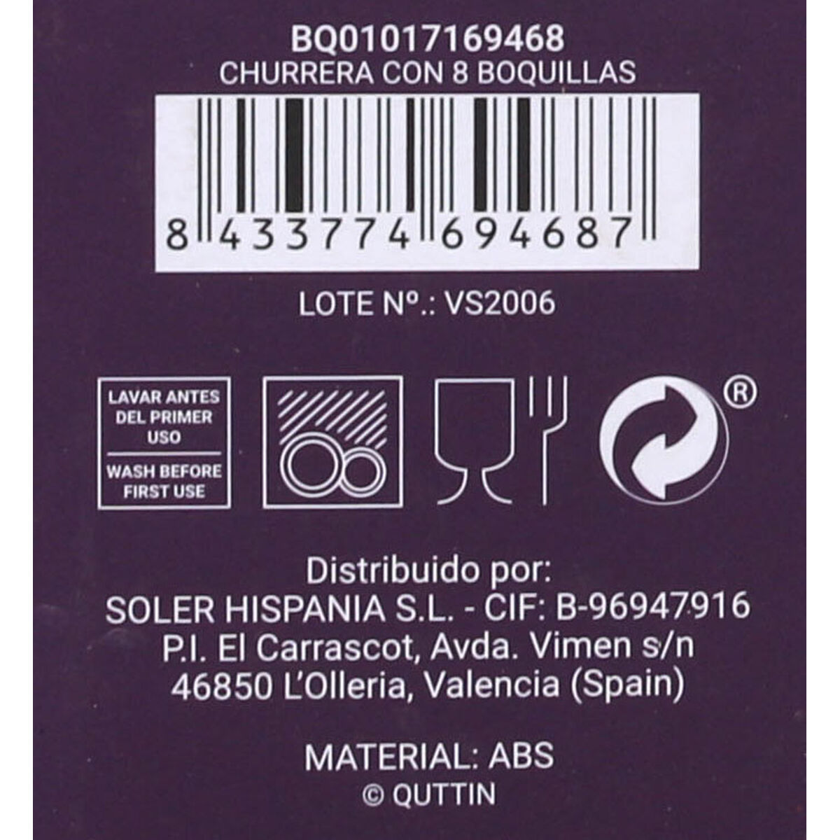 Churros Machine Quttin 104920 7,3 x 7,3 x 21,5 cm (12 Units)