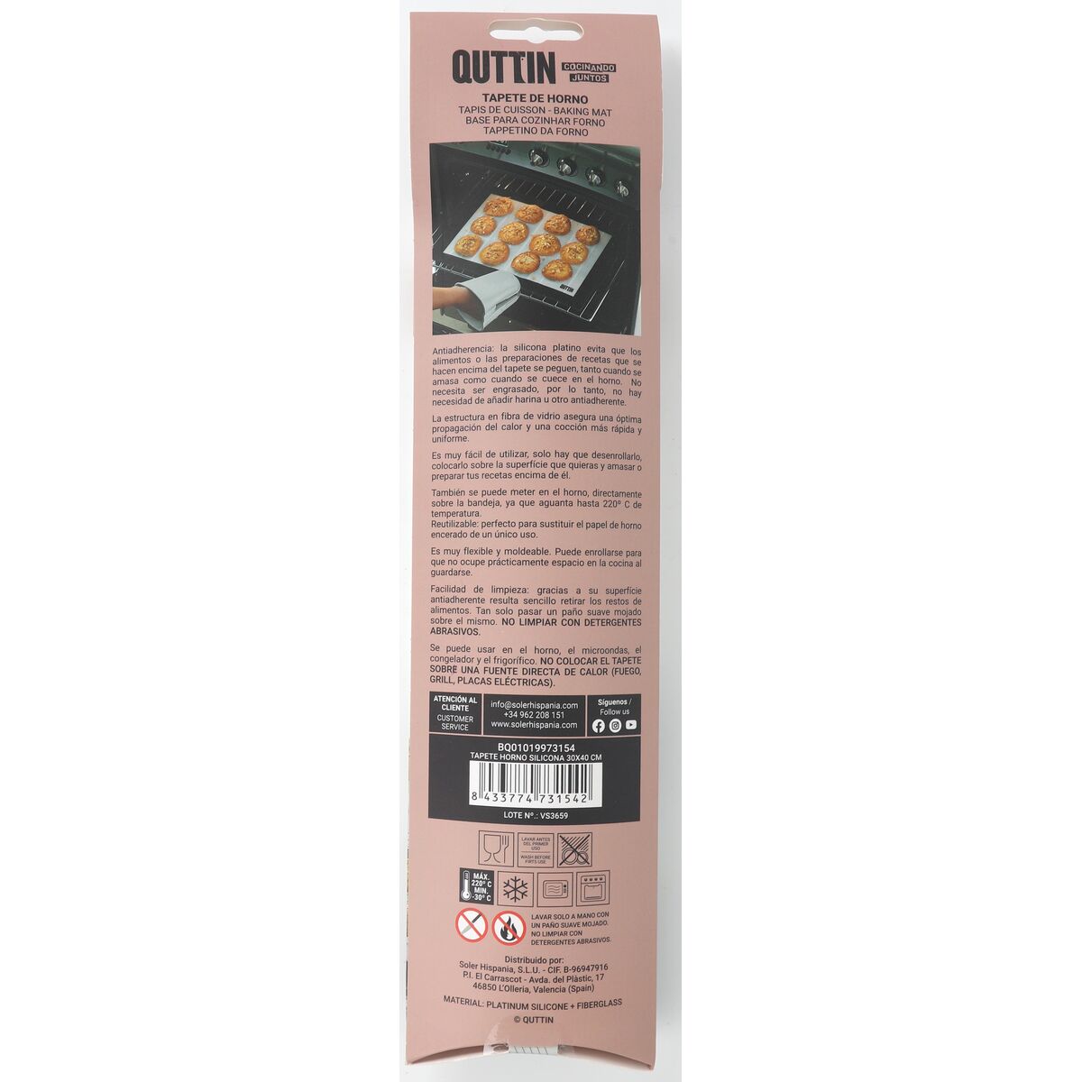 Baking mat Quttin Silicone 30 x 40 cm (24 Units)