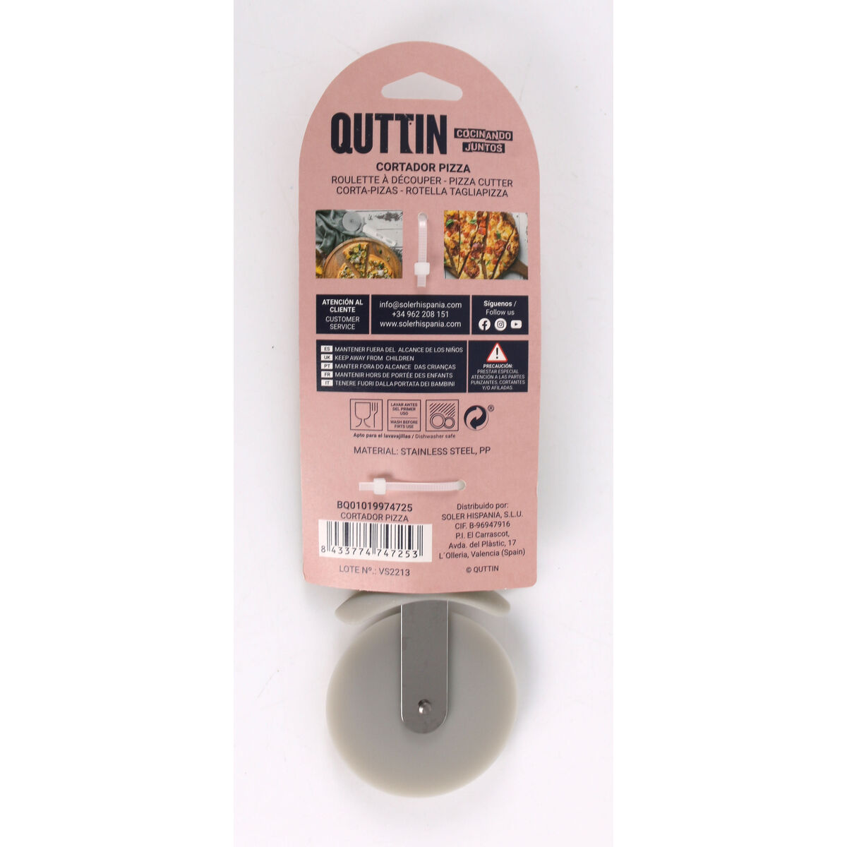 Pizza Cutter Quttin 19 x 7 cm (24 Units)
