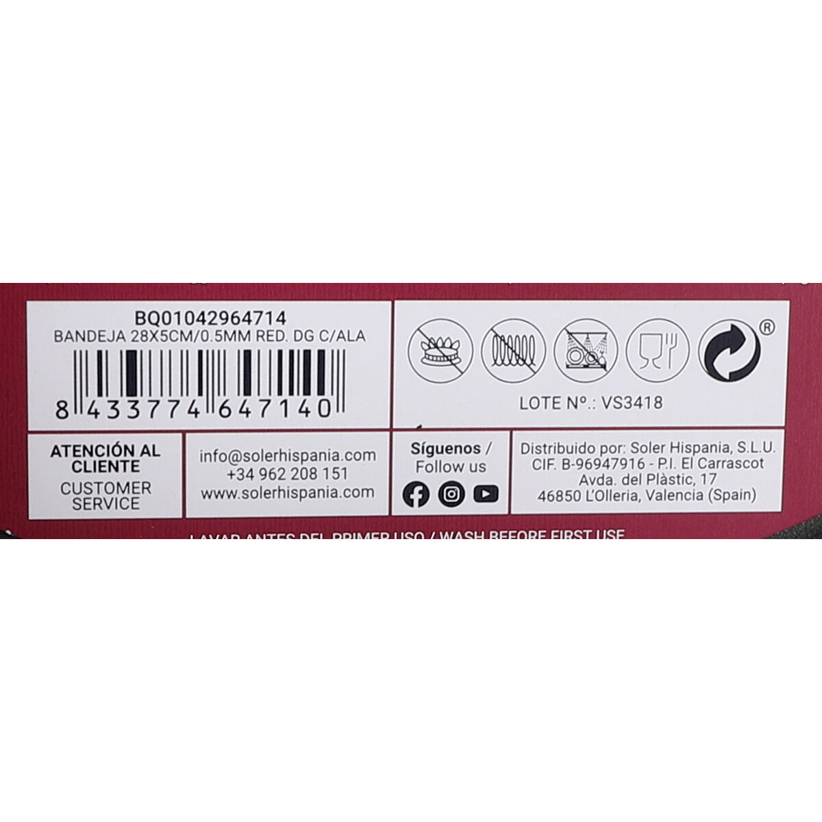Baking tray Quttin Circular 28 x 5 cm (12 Units)