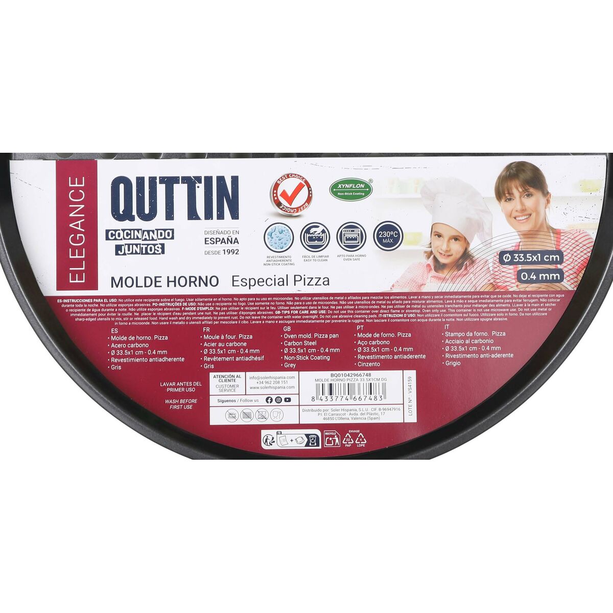 Pizza Mould Quttin 32,7 x 1 cm (12 Units) (34 x 1 cm)