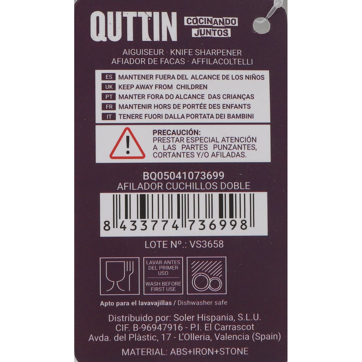 Knife Sharpener Quttin Double (24 Units)