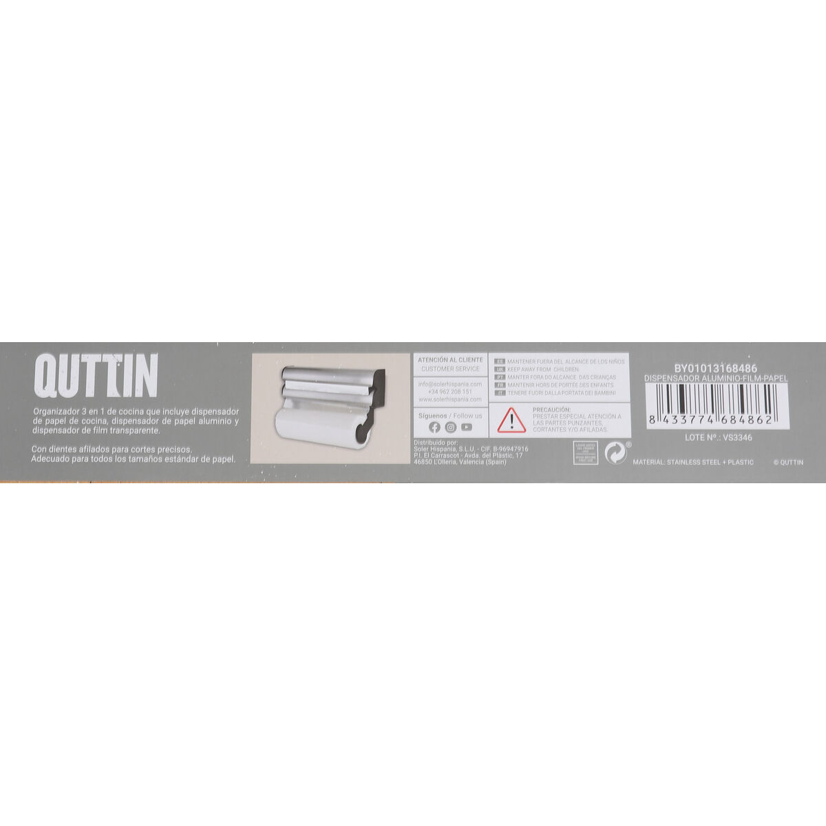 Paper dispenser Quttin Aluminium (6 Units)