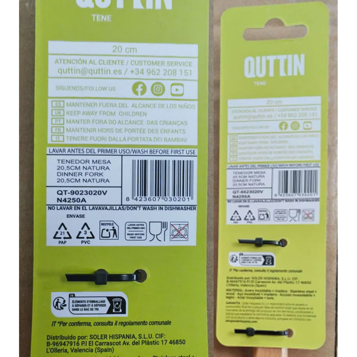 Fork Quttin Natura 20 cm (36 Units)