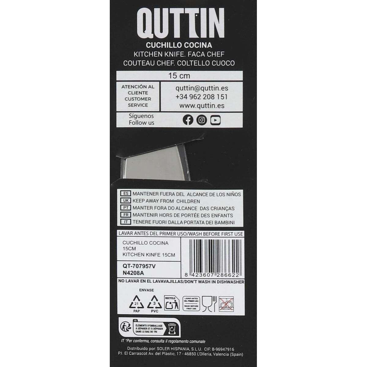 Kitchen Knife Quttin Kasual 15 cm (24 Units)