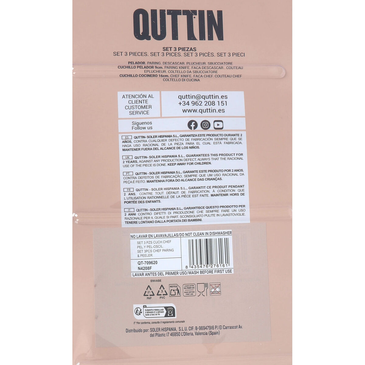 Kitchen Set Quttin Nero Black 3 Pieces (12 Units)