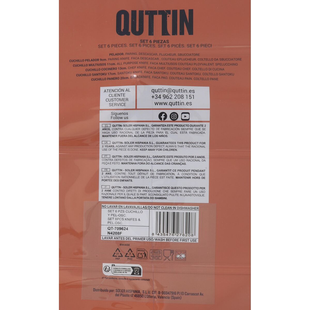 Kitchen Set Quttin Nero Black 6 Pieces (4 Units)