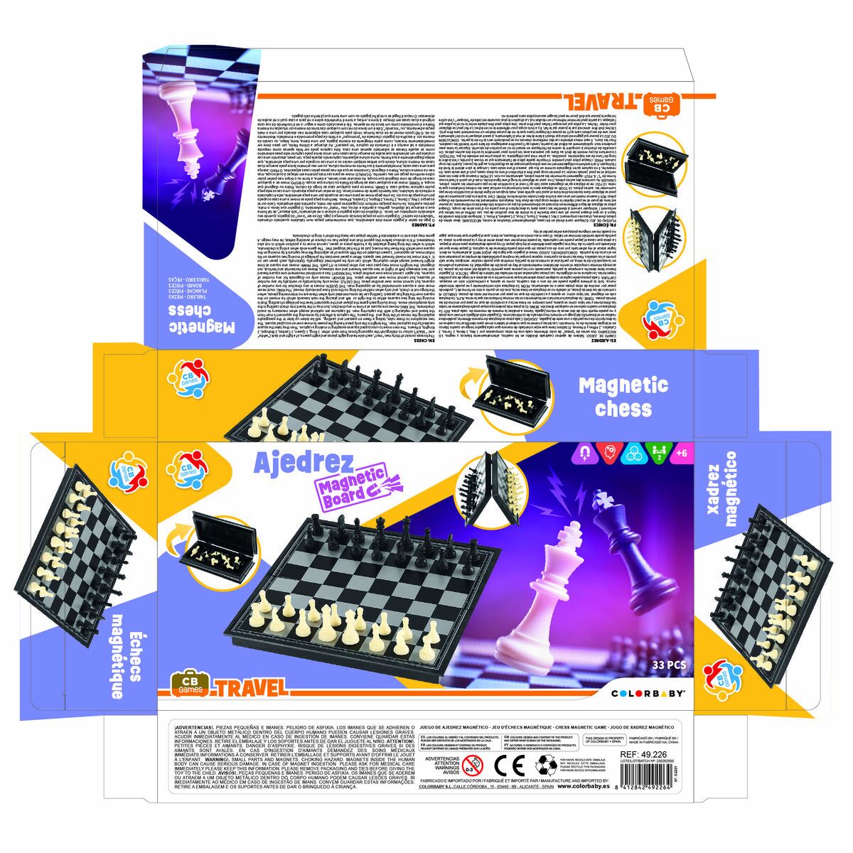 Chess and Checkers Board CB Games Plastic (6 Units)