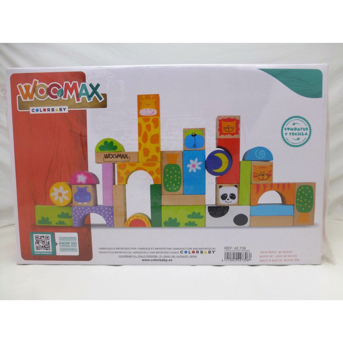 Construction set Woomax animals 32 Pieces (6 Units)