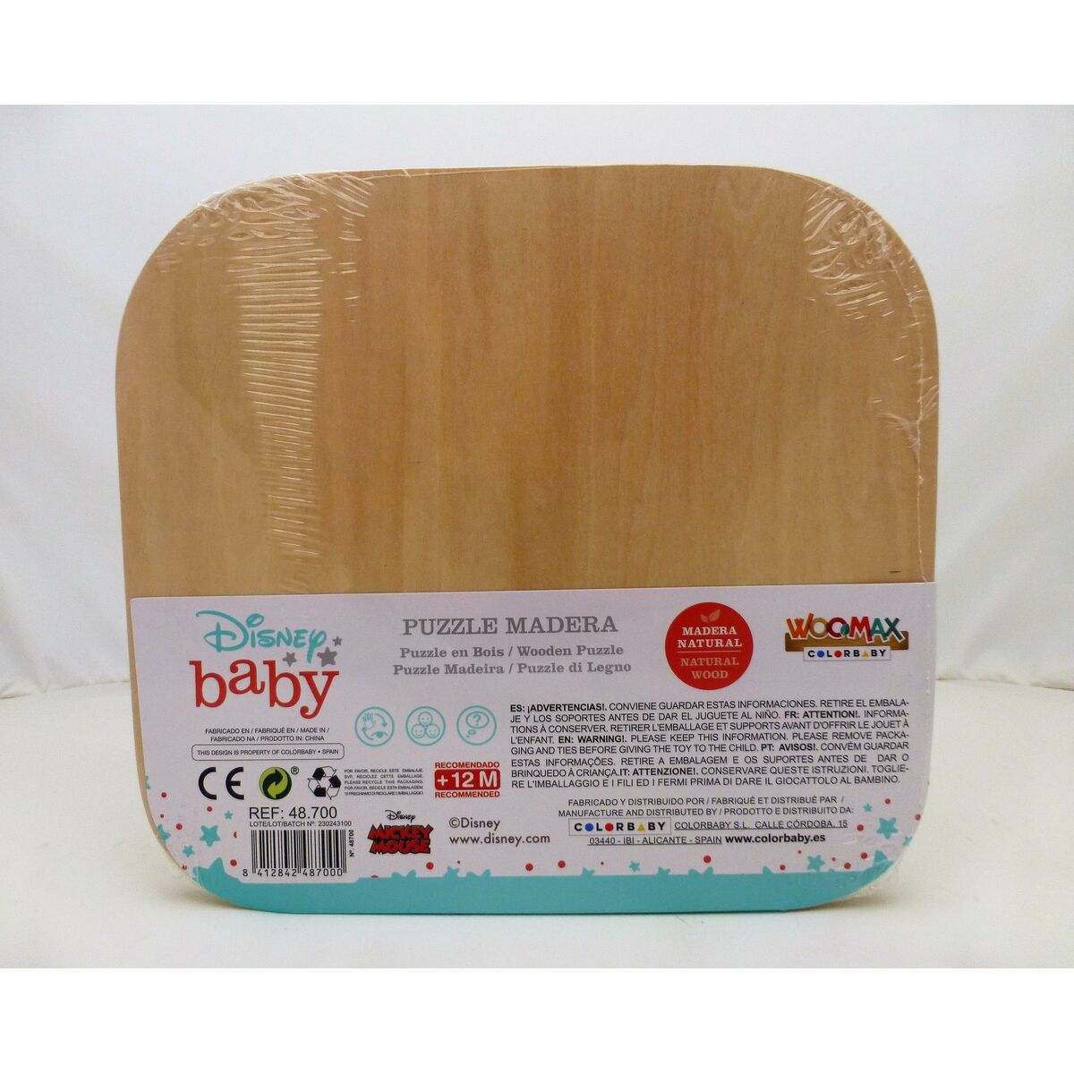 Child’s Wooden Puzzle Disney Mickey Mouse + 12 Months 6 Pieces (12 Units)