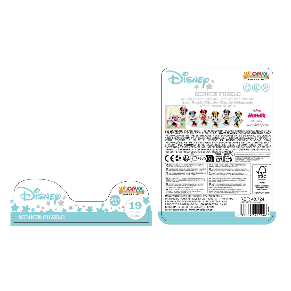 Child’s Wooden Puzzle Disney + 2 Years 19 Pieces (12 Units)