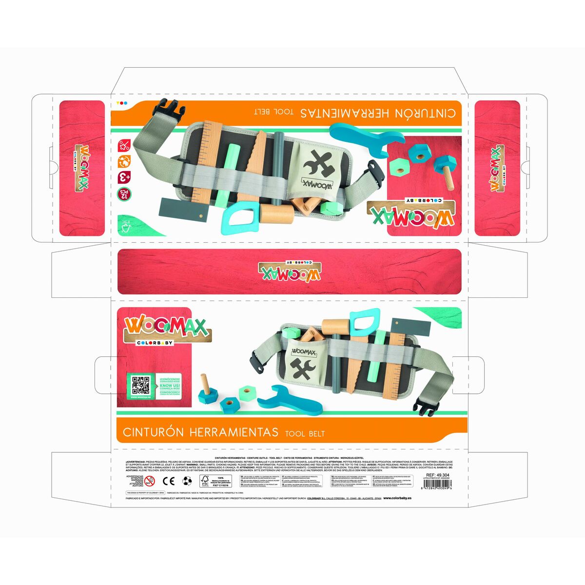 Toy tools Woomax 12 Pieces 31 x 14 x 2,5 cm 6 Units