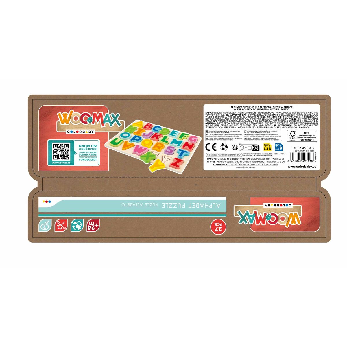 Child’s Wooden Puzzle Woomax + 2 Years 27 Pieces (12 Units)