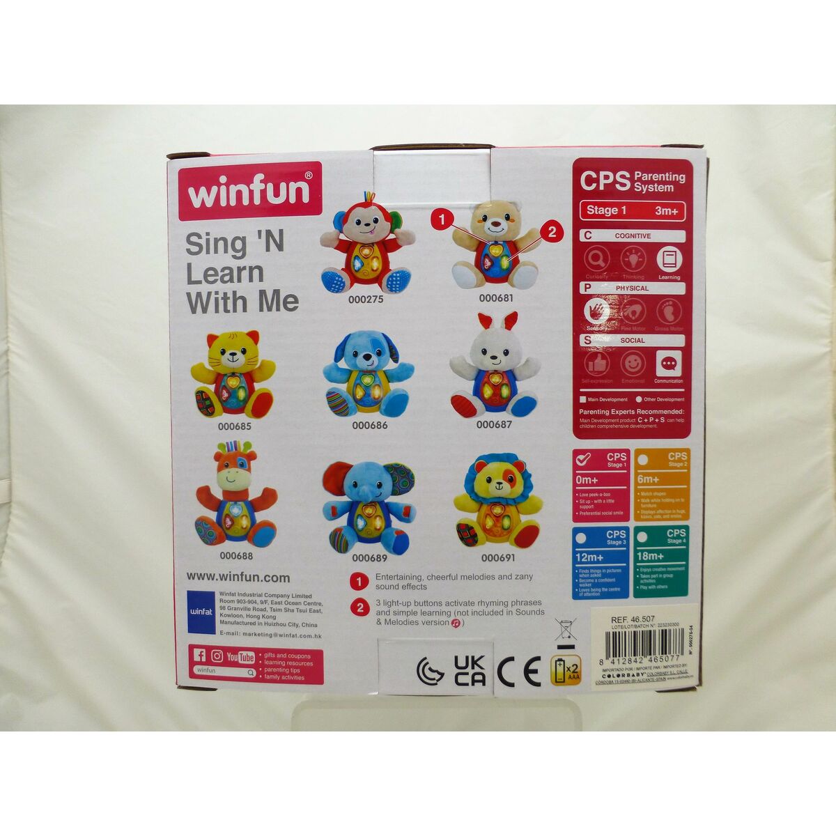 Soft toy with sounds Winfun Monkey 18 x 20,5 x 12,5 cm (6 Units)