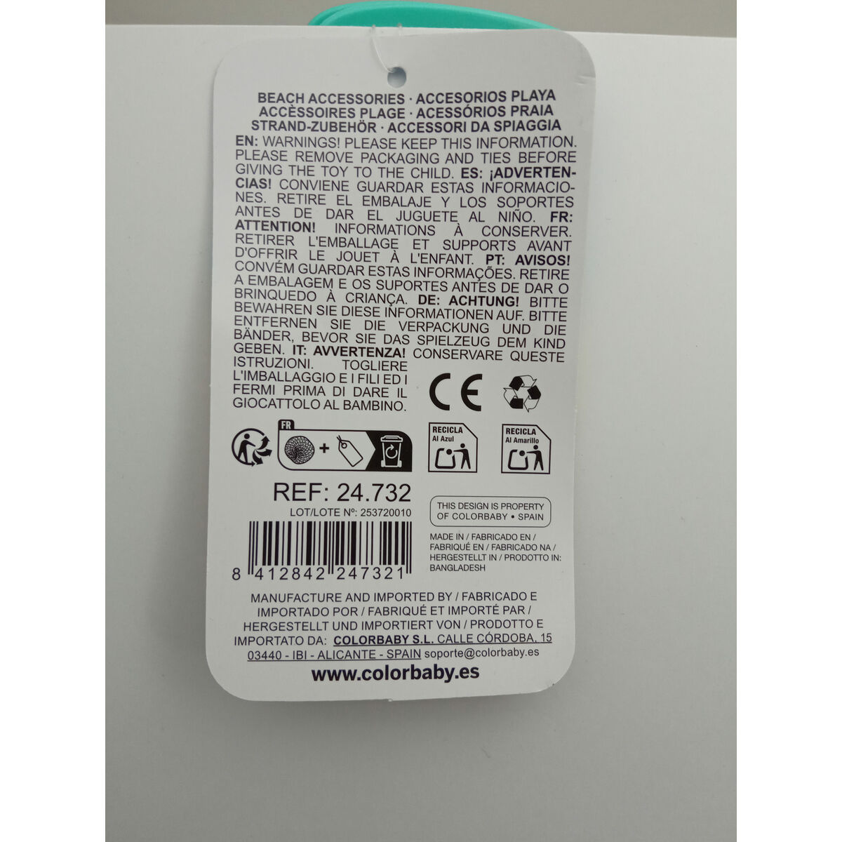 Beach toys set Colorbaby 39 cm 2 Pieces (24 Units)