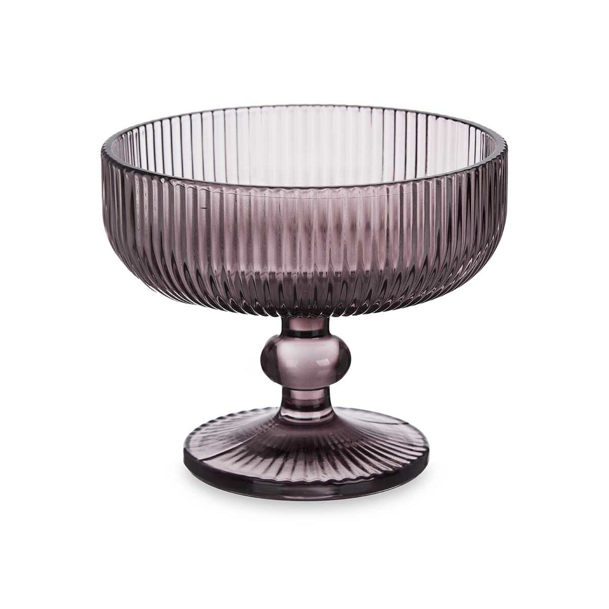 Ice Cream and Milk Shake Glass Vivalto Grey Pink Glass 310 ml Stripes (6 Units)