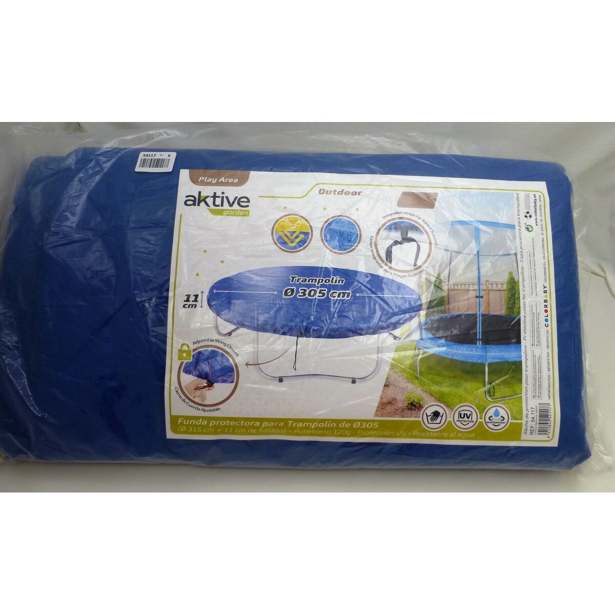 Protective Tarpaulin Aktive Elastic Bed Blue  305 cm (6 Units)